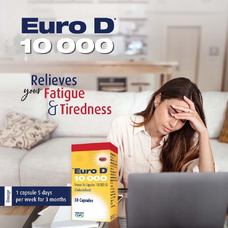 Euro D 10000 IU Capsules 30's Euro D