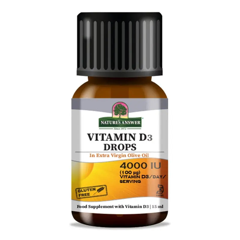 Nature's Answer Vitamin D3 4000IU Drops For Bone & Muscle Health, 15ml Nature's Answer
