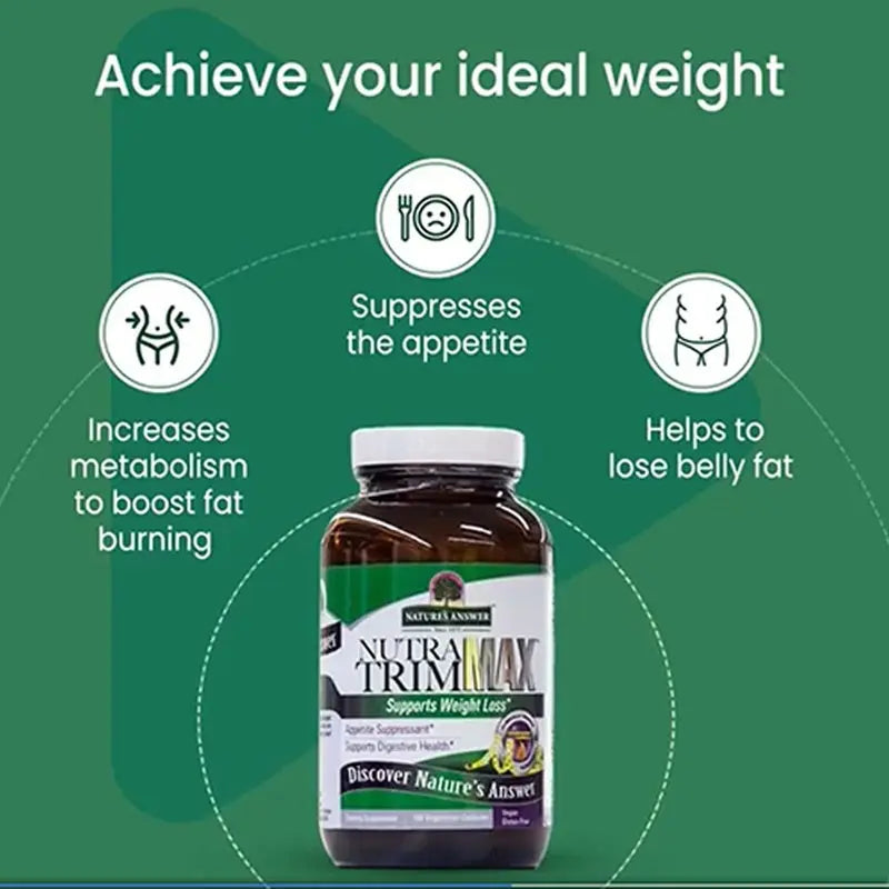 Nature's Answer Nutra Trim Max Vegetarian Capsules For Weight Management, Pack of 180’s Nature's Answer