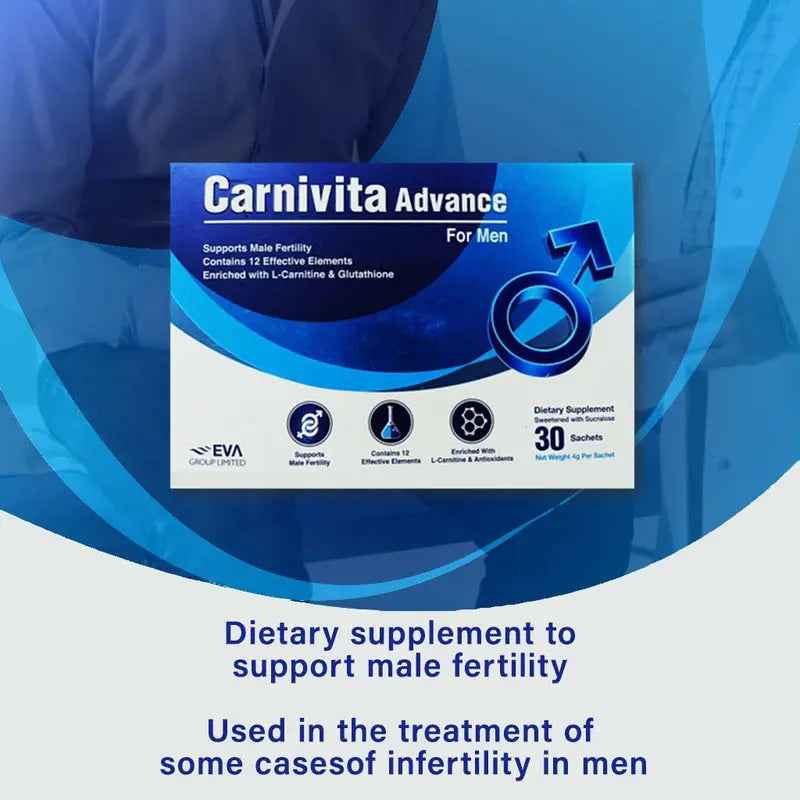 Eva pharma carnivita advance oral powder sachets for men, pack of 30's
