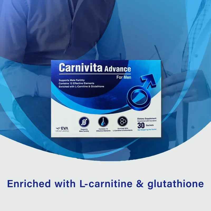 Eva pharma carnivita advance oral powder sachets for men, pack of 30's
