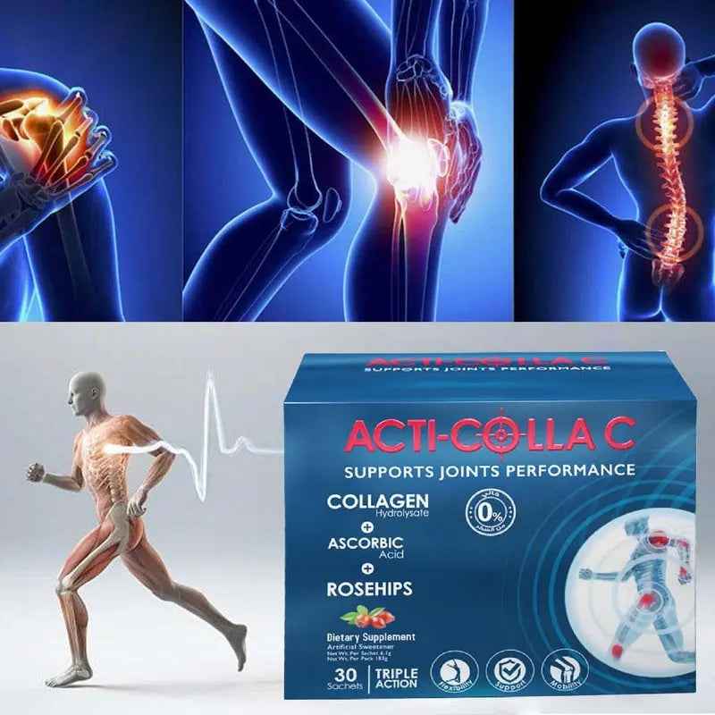 Eva pharma acti-colla c triple action oral powder sachets for joint support, pack of 30's