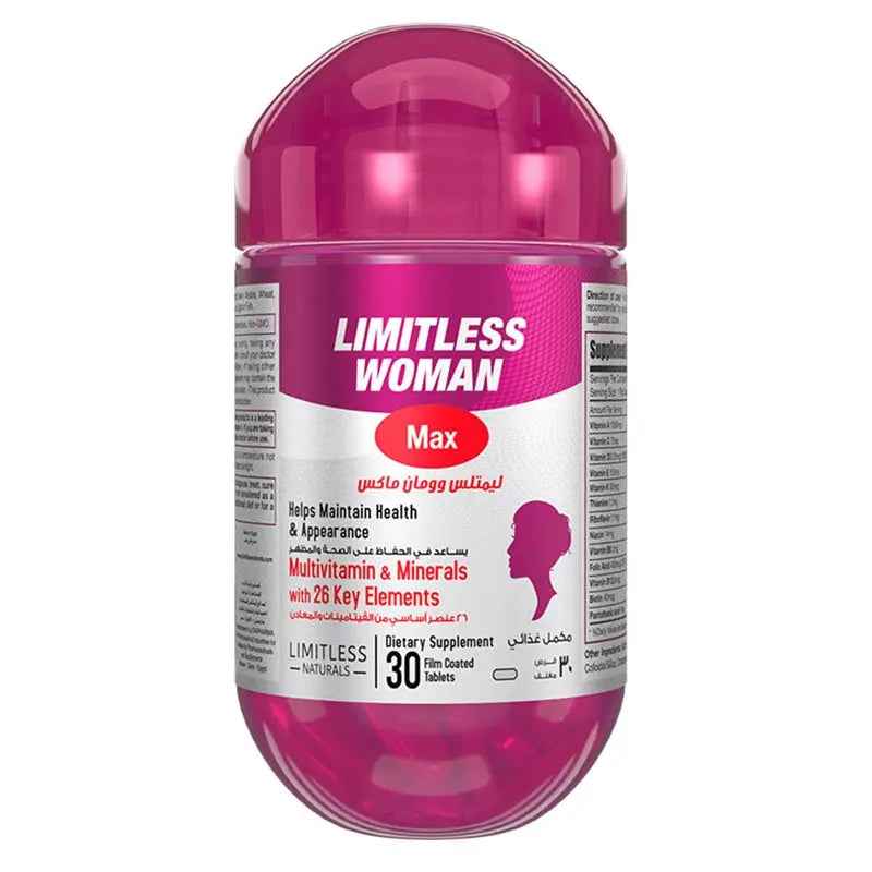 Eva pharma limitless woman max multivitamins & minerals supplement tablets, pack of 30's