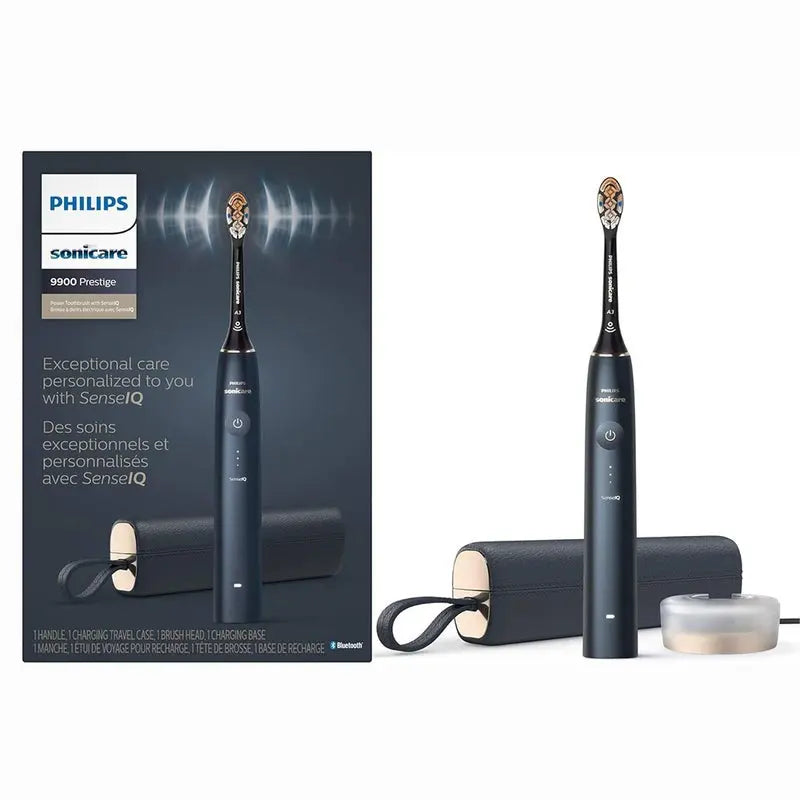 Philips Sonicare 9900 Prestige Rechargeable Electric Power Toothbrush With SenseIQ & AI-powered Sonicare App, Colour Midnight Blue - HX9992/22,Certified UAE 3 Pin Philips Sonicare