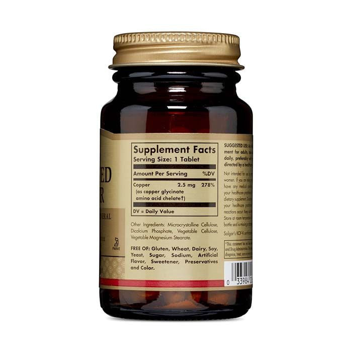 Solgar Chelated Copper 100 Tablets Solgar
