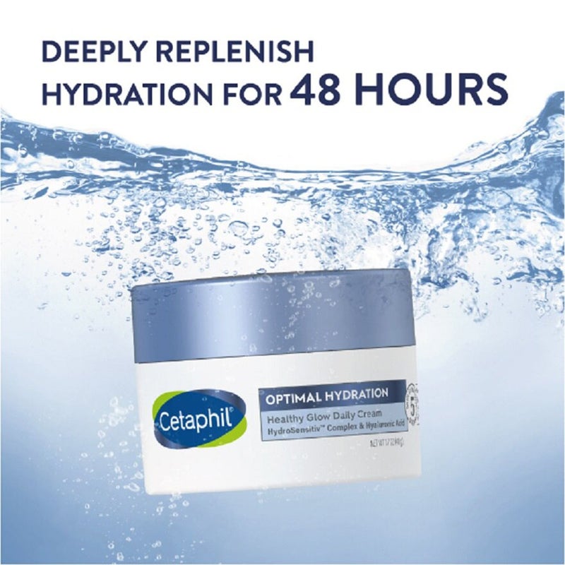 Cetaphil Optimal Hydration Healthy Glow Daily Moisturizing Cream For Dry or Dehydrated Skin 48g