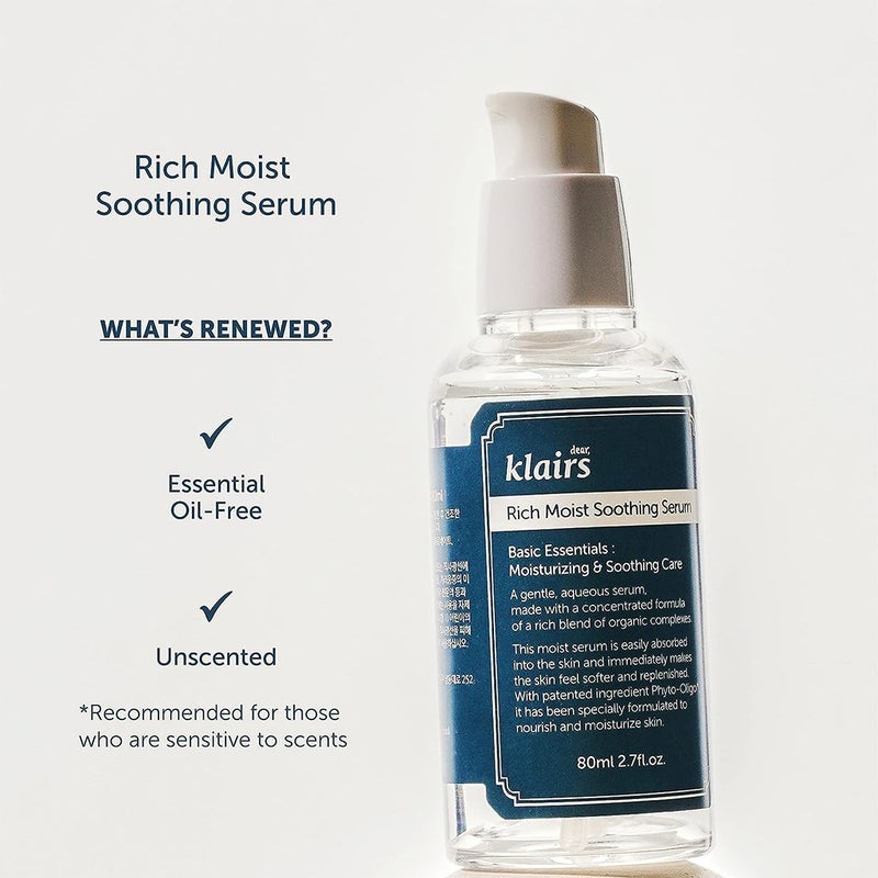Dear Klairs Rich Moist Unscented Moisturizing & Soothing Facial Serum 80ml Dear Klairs