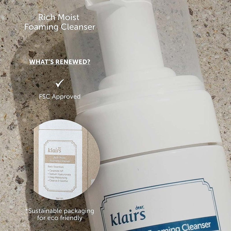 Dear Klairs Rich Moist Moisturizing and Soothing Foaming Facial Cleanser 100ml Dear Klairs