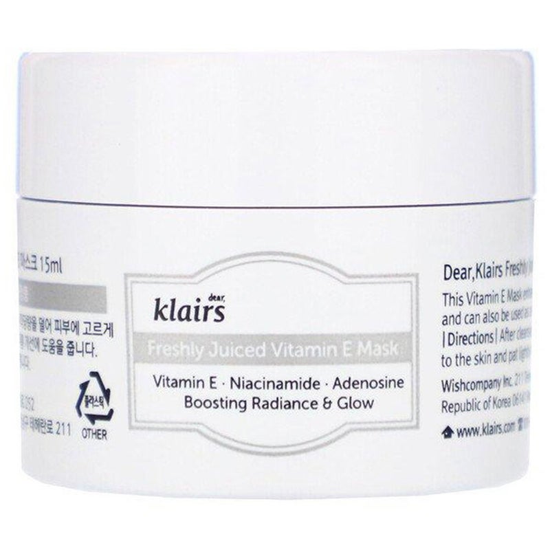 Dear Klairs Freshly Juiced Vitamin E Radiance Booster Face Mask 15ml Dear Klairs
