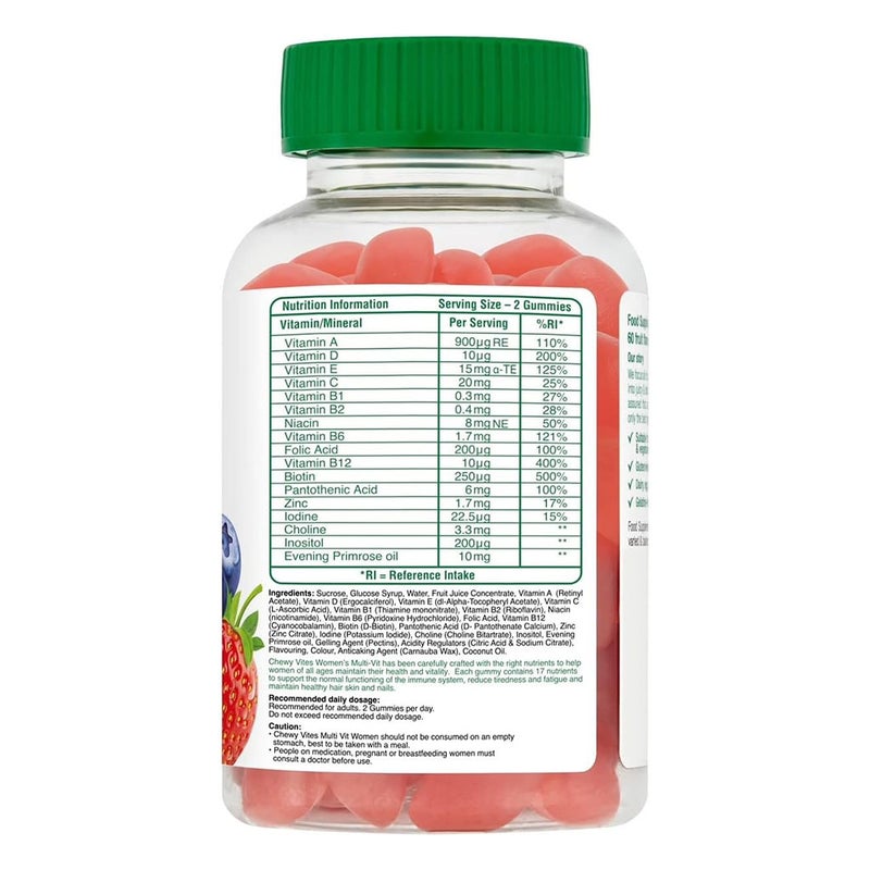 Chewy Vites Women's Multivitamin Supplement Adult Gummies, Pack of 60'S Chewy Vites