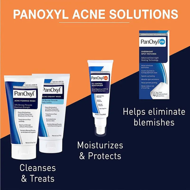 PanOxyl Acne Creamy Face & Body Wash With 4% Benzoyl Peroxide 170g Panoxyl