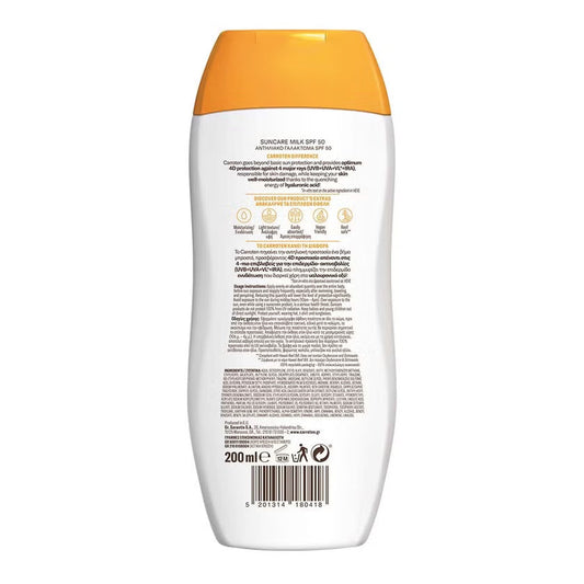 Carroten Protect & Hydrate Suncare SPF50 Body Milk With Hyaluronic Acid 200ml Carroten