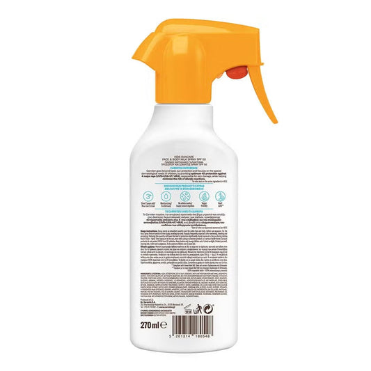 Carroten Kids Protect Suncare SPF50 Face & Body Milk Sunscreen Spray For 3+ Years 270ml Carroten
