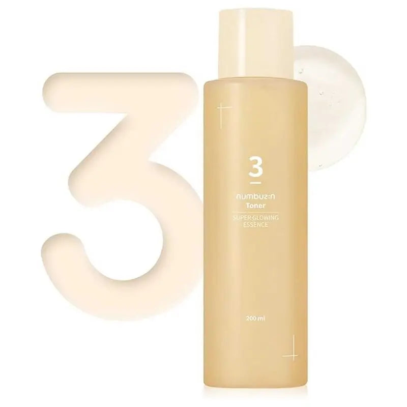 Numbuzin No 3 Super Glowing Essence Facial Toner For Dull & Dry Skin 200ml Numbuzin