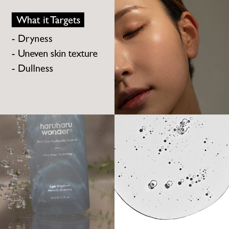 Haruharu Wonder Black Rice Hyaluronic Acid Essence Face Serum For Oily To Combination Skin 50ml