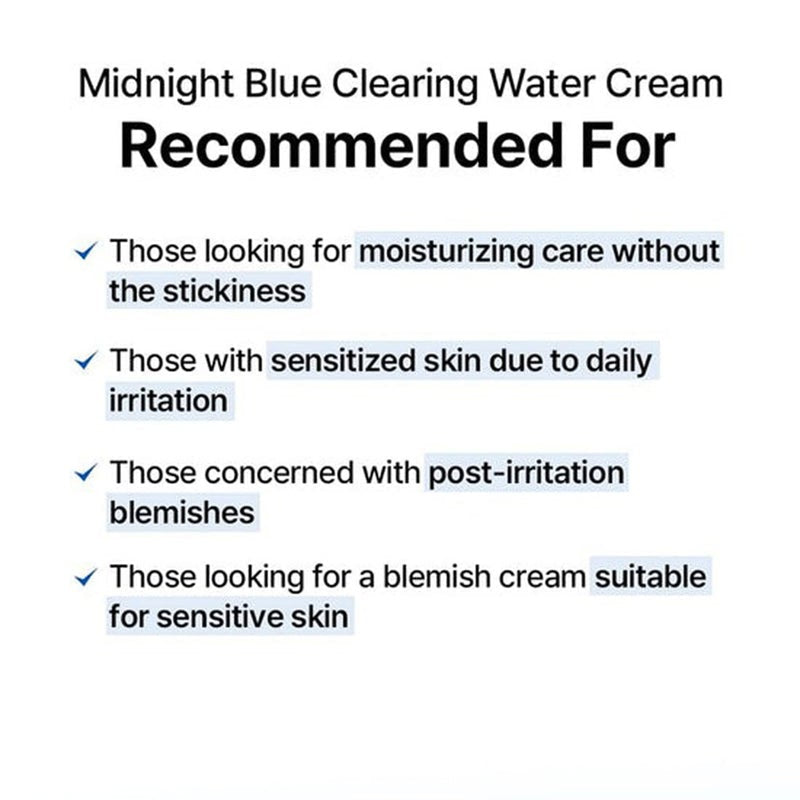 Dear Klairs Midnight Blue Clearing Water Cream 50g Dear Klairs