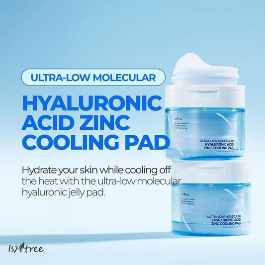 Isntree Ultra Low Molecular Hyaluronic Acid & Zinc Facial Cooling Pads, Pack of 60's Isntree