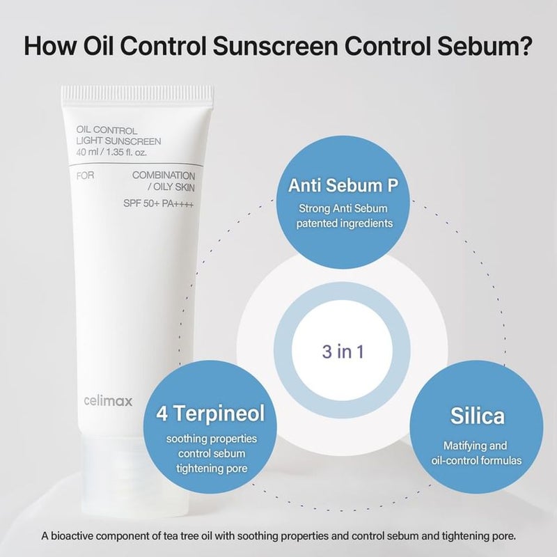 Celimax Oil Control SPF50+ PA++++ Light Sunscreen 40ml Celimax
