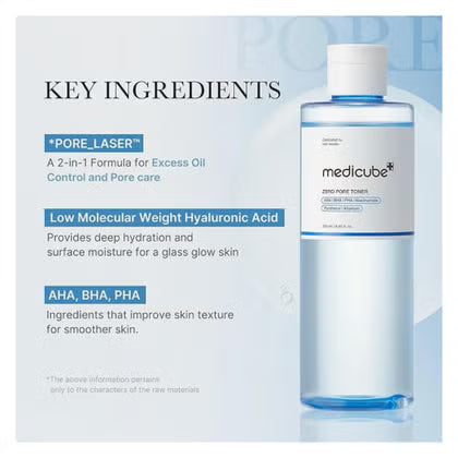 Medicube AHA BHA PHA & Niacinamide Zero Pore Toner 250ml Medicube