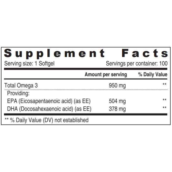 Sunshine Nutrition Ultra Concentrate Omega-3 950mg EPA & DHA 100 Softgels