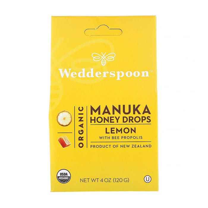 Wedderspoon Organic Manuka Honey Drops Lemon 120g 20's
