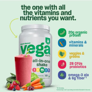 Vega One Organic All-In-One Shake French Vanilla 24.3 Oz Vega One