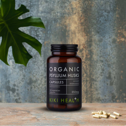 KIKI Health Organic Psyllium Husks Vegetarian - 120 Capsules KIKI Health
