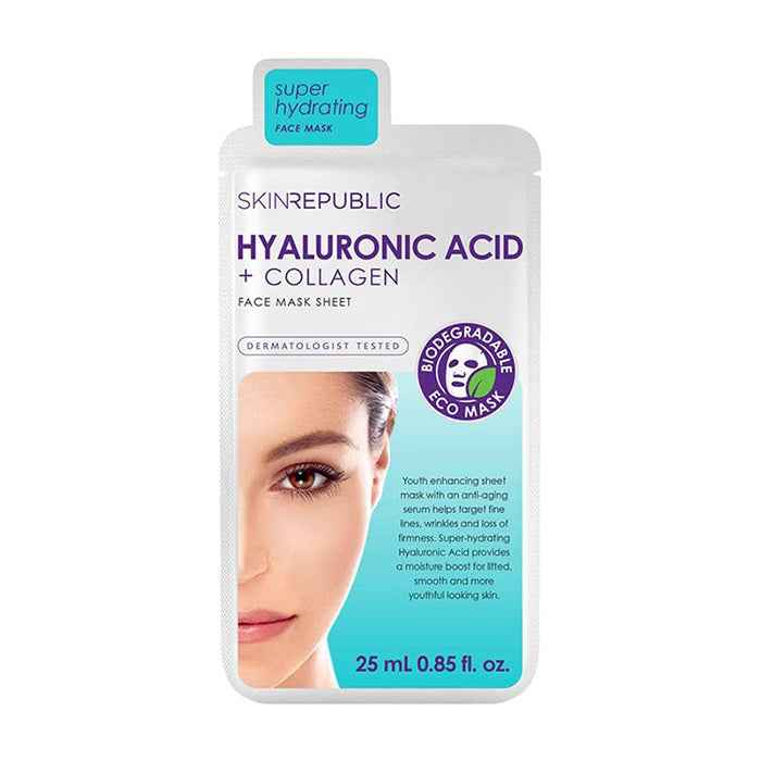 Skin Republic Hyaluronic Acid+Collagen Face Mask Sheet - 25ml