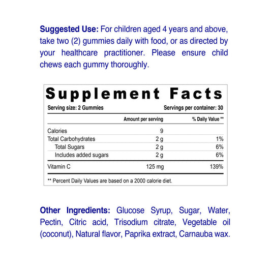 Nordic Sunshine Vitamin C Gummies for Kids & Adults – Immune Support, Antioxidant, Gelatin-Free, Tangerine Flavor – 60’s Nordic Sunshine