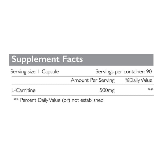 Radiant Platinum L-Carnitine 500mg, Fat Metabolism, Energy Booster & Weight Management Support - 90 Capsules Radiant Platinum