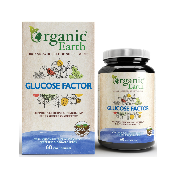 Organic Earth Glucose Factor 60 Capsules – Natural Wellness Supplement