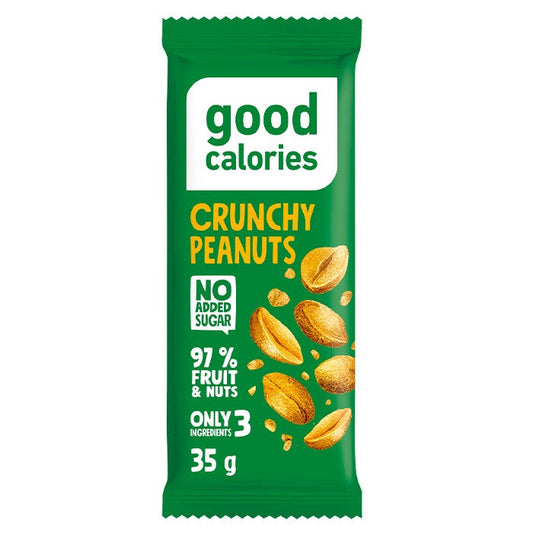 Good Calories Date Bar Crunchy Peanuts 35g With 97% Fruits & Nuts - Pack of 20 pcs Good Calories