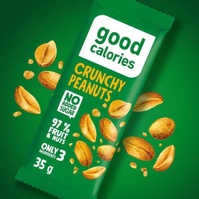 Good Calories Date Bar Crunchy Peanuts 35g With 97% Fruits & Nuts - Pack of 20 pcs