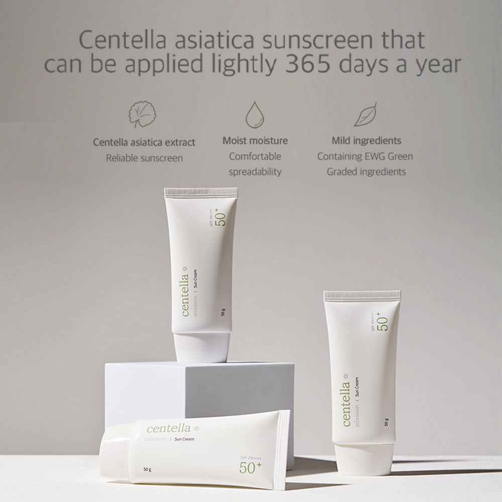 Mixsoon Centella (SPF 50+) Daily Sunscreen with Asiatica for UV Protection and Hydration - 50g