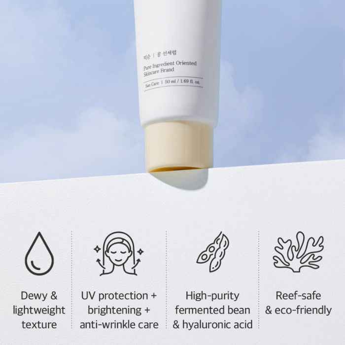 Mixsoon Bean Sun Serum (SPF50+) Lightweight Hydrating Protection with Fermented Soybean Extract - 50ml