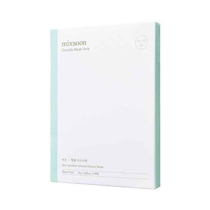 Mixsoon Centella Mask Pack 25g, Soothing Sheet with Asiatica Extract for Hydration and Skin Repair - 5pcs