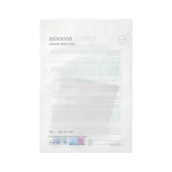 Mixsoon Centella Mask Pack 25g, Soothing Sheet with Asiatica Extract for Hydration and Skin Repair - 5pcs