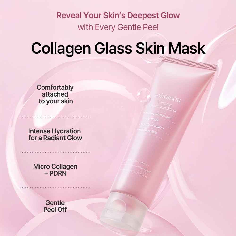 Mixsoon Collagen Glass Skin Peel-Off Mask for Hydration, Elasticity and Radiant Glow - 80ml