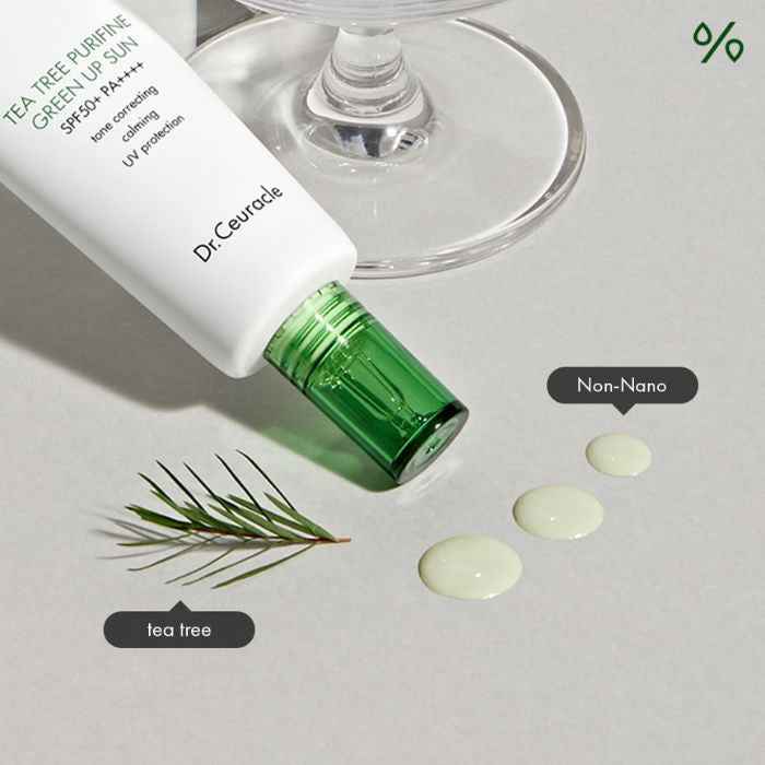 Dr. ceuracle tea tree purifine green up sun (spf50+) calming sunscreen - 50ml