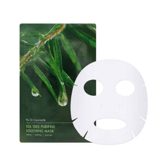 Dr. ceuracle tea tree purifine soothing mask 23ml calming sheet for sensitive skin pack of 10
