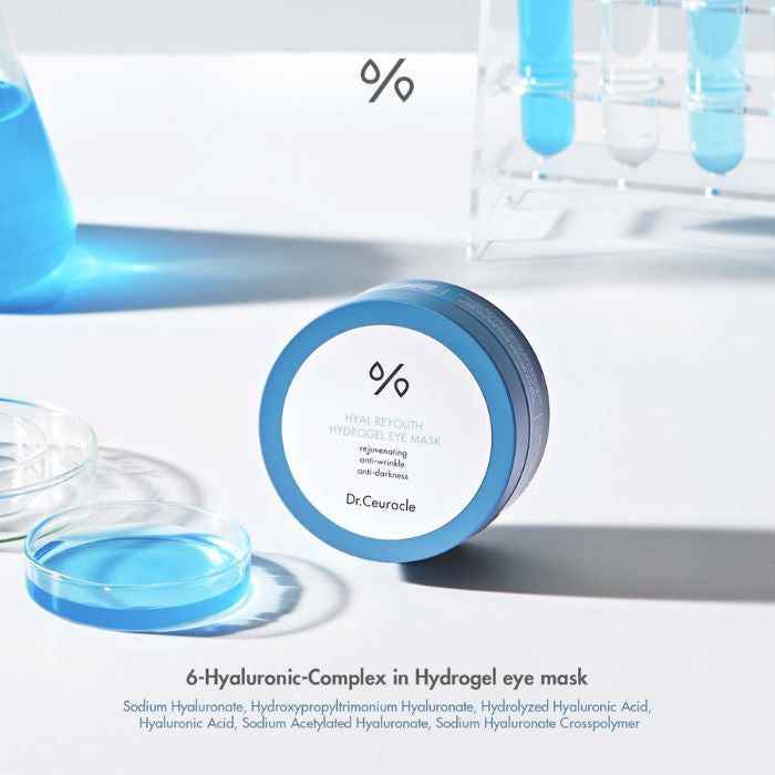 Dr. ceuracle hyal reyouth hydrogel eye mask 90g deep hydration and refreshing under-eye care 60pcs