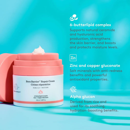 Drunk Elephant Bora Barrier Repair Cream, Ultra-Rich Moisturizer for Dry and Compromised Skin, 50ml Drunk Elephant