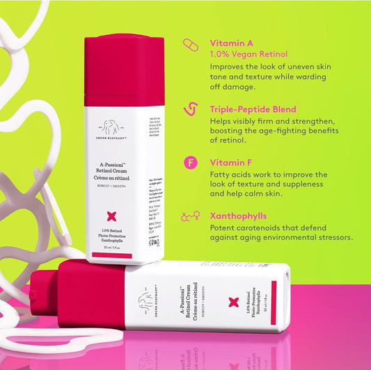 Drunk Elephant A-Passioni Retinol Cream, Treatment for Wrinkles, Texture and Radiance, 30ml Drunk Elephant