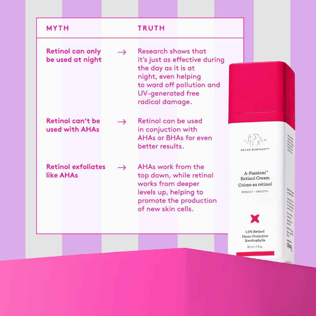 Drunk elephant a-passioni retinol cream, treatment for wrinkles, texture and radiance, 30ml