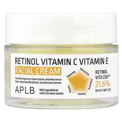 Aplb, retinol vitamin c, vitamin e facial cream, 1.86 fl oz (55 ml)