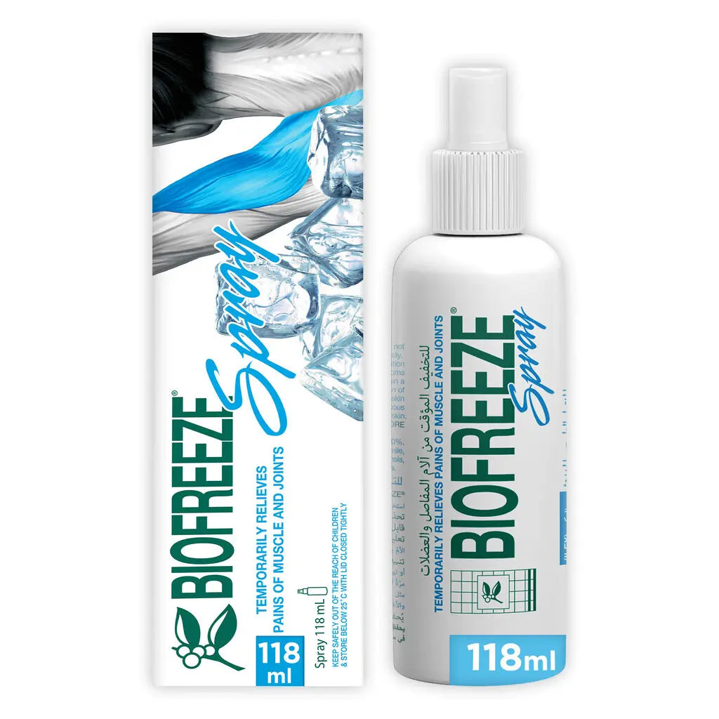Biofreeze Pain Relief Spray For Muscle & Joint Pain, Temporary Pain Relief With Soothing Menthol 118ml