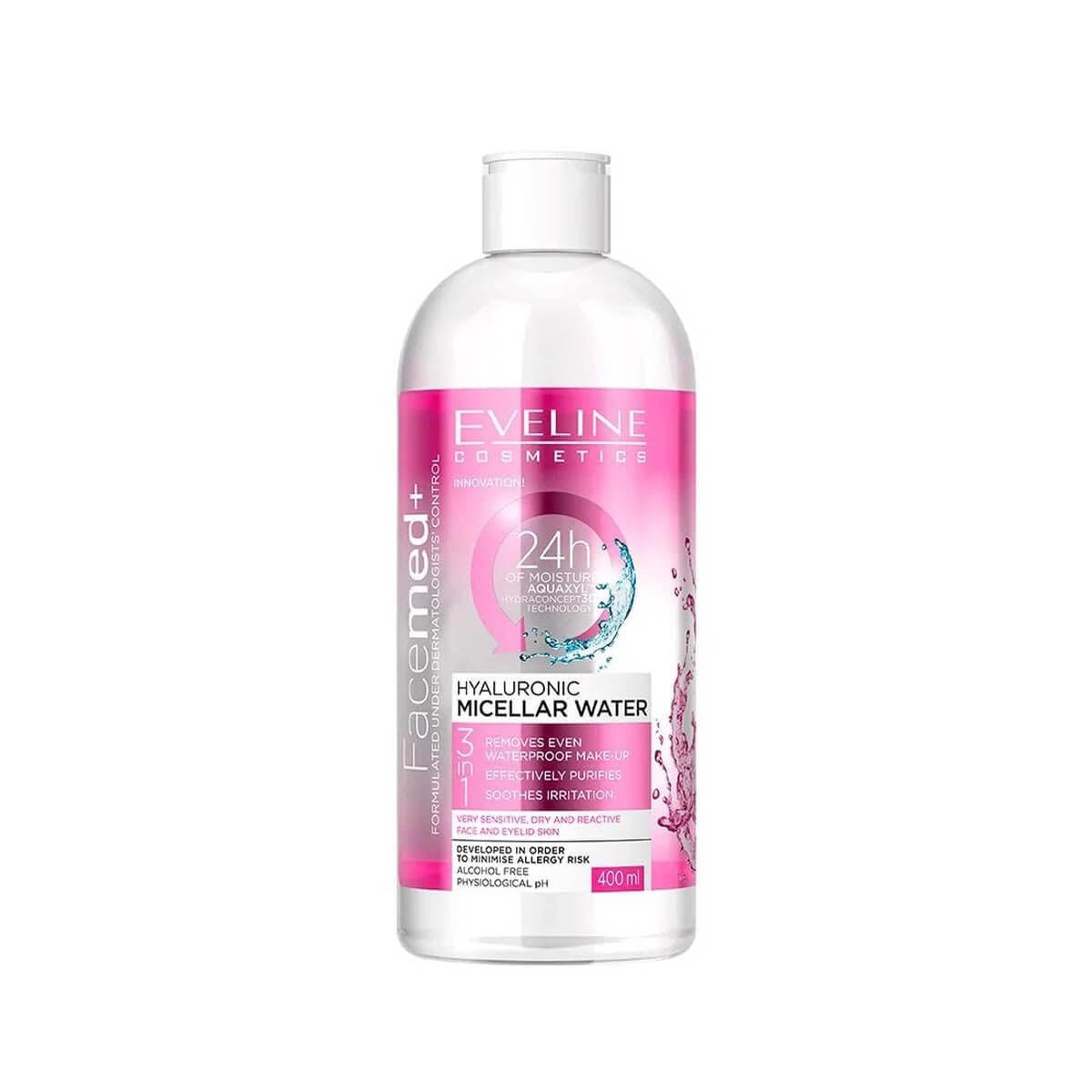 Eveline Cosmetics Hyaluronic Micellar Water, Effectively Purifies And Soothes, 500Ml