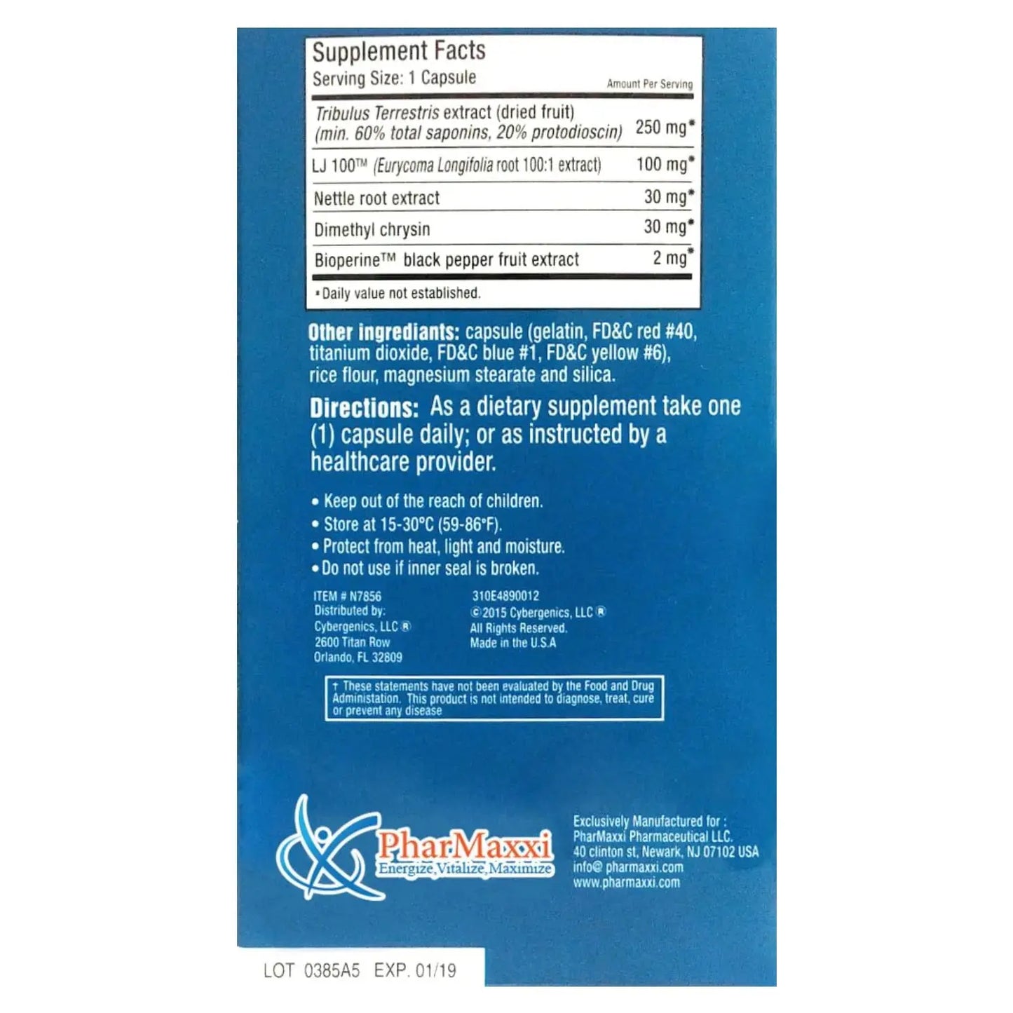 Pharmaxxi Iso Test Cybergenics Pro Testosterone Booster Capsules 30's Pharmaxxi