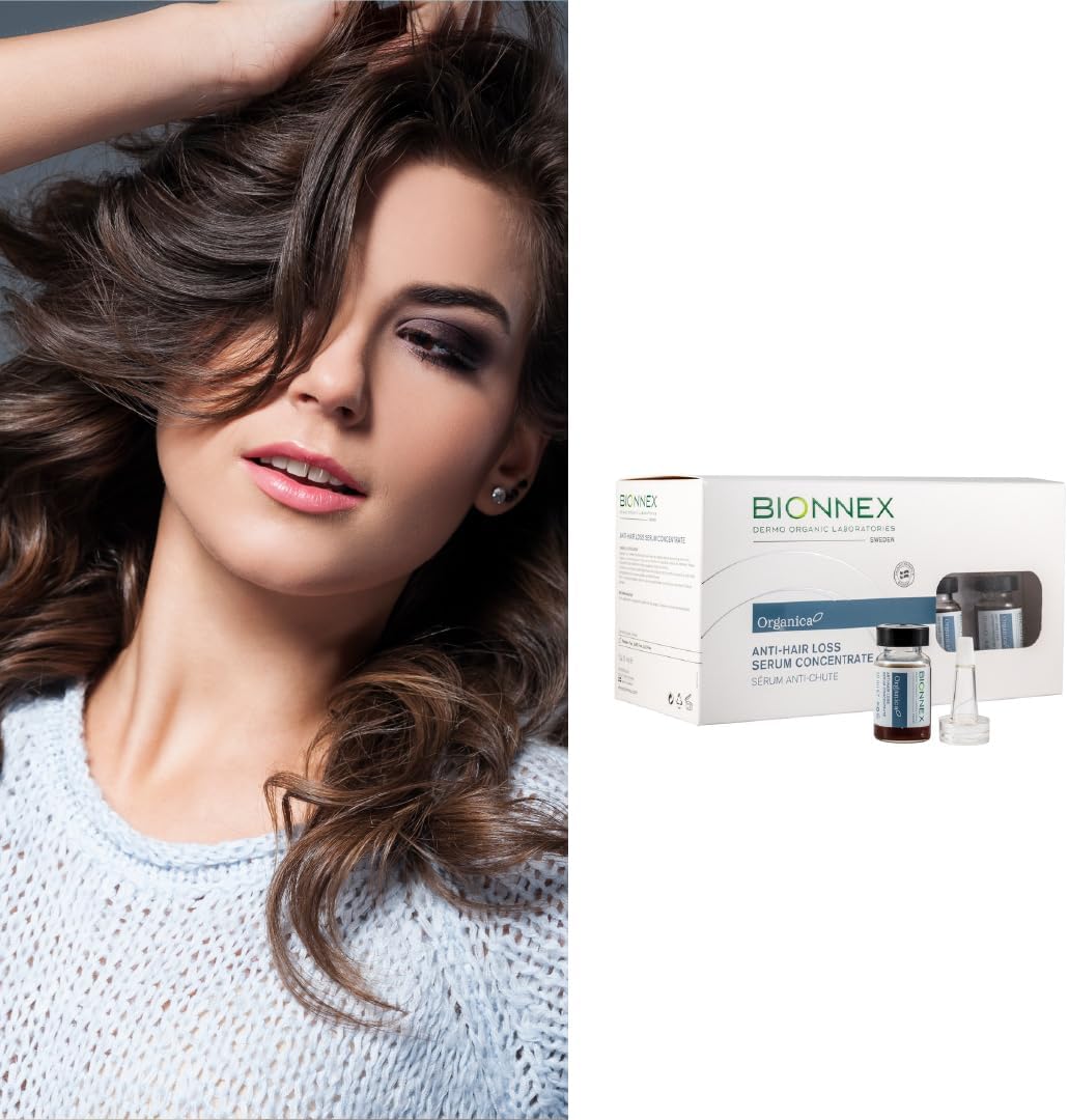 Bionnex Organica Anti-Loss Serum – with Sea Extracts, Vitamins & Minerals Strengthens Roots, Revives Scalp, Boosts Density – 12 * 10 ML Bionnex