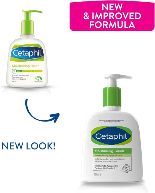 Cetaphil Moisturizing Lotion – Face & Body, Normal to Dry Sensitive Skin, 236ml Cetaphil